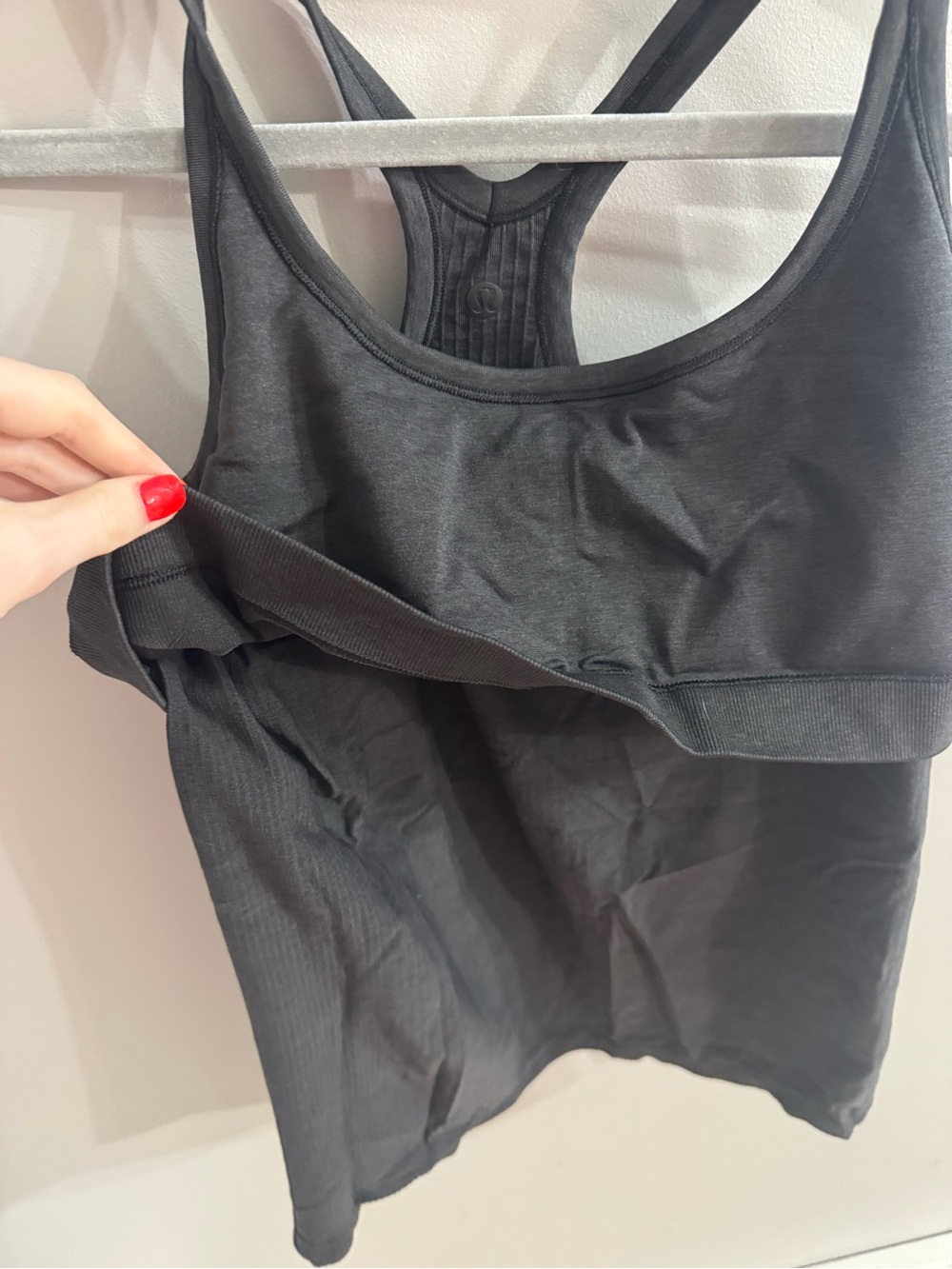 Ribbed Lululemon Racerback Tank Top - Black - Picture 5 of 5
